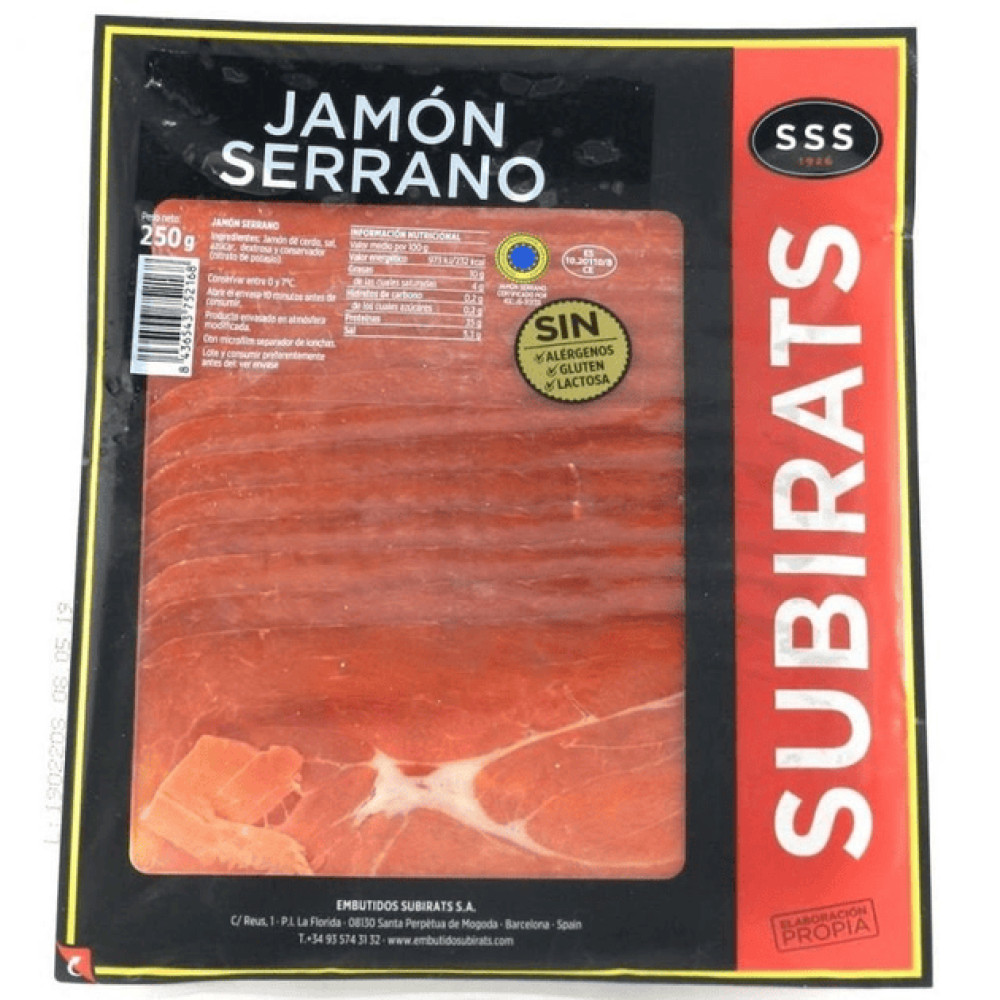 Нарезка Хамон Subirats Jamon Serrano 250г