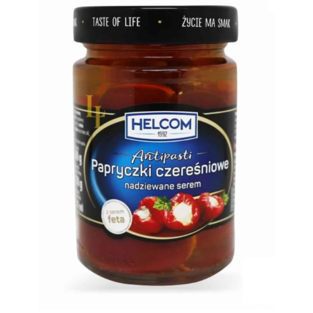 Перец черри красный фаршированный сыром фета Helcom 260г