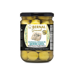 Оливки Bernal Gourmet фаршированные голубым сыром 250г,