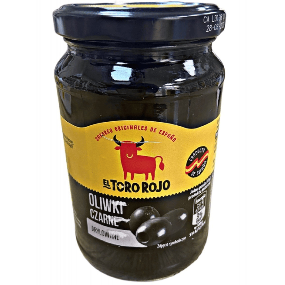 Оливки El Toro Rojo чорні без кісточки 340г, Іспанія