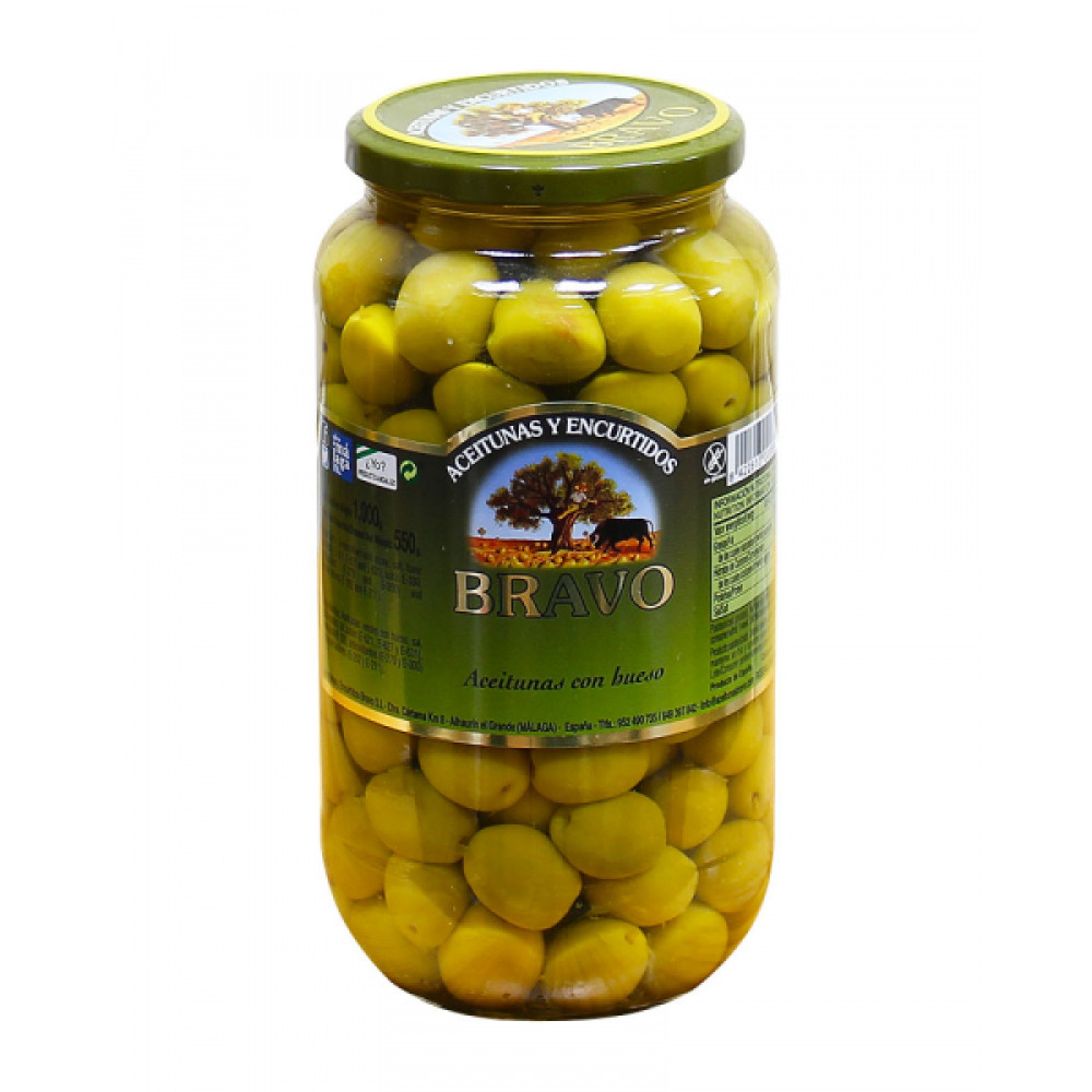 Оливки з кісточкою Bravo Aceitunas con hueso, 1000 г