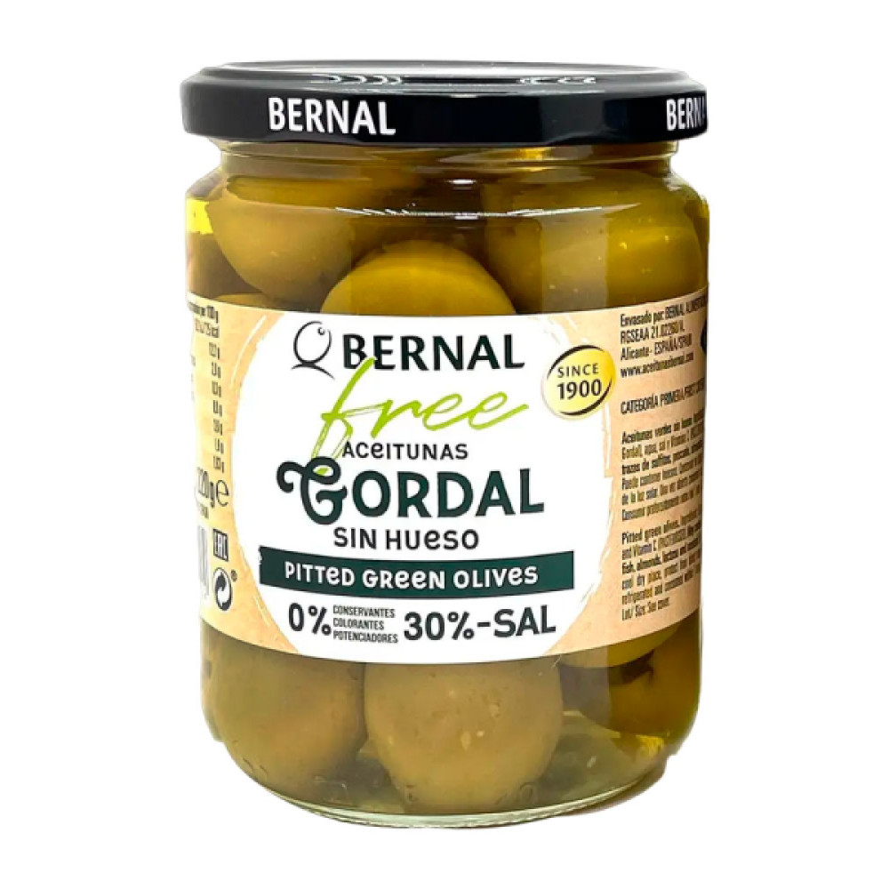Оливки-гіганти без кісточки та оцту Bernal Free Aceitunas Gordal Sin Hueso, 436 г