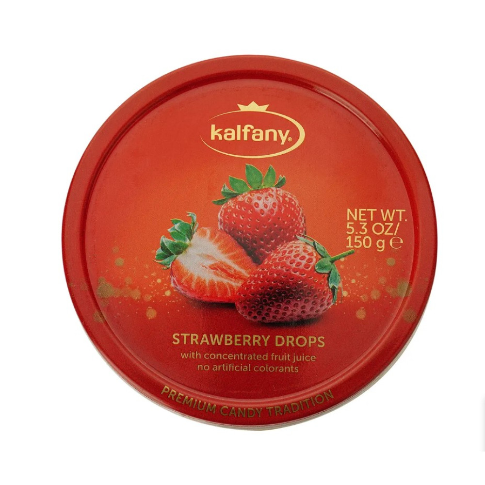 Льодяники зі смаком полуниці Kalfany Strawberry Drops 150г