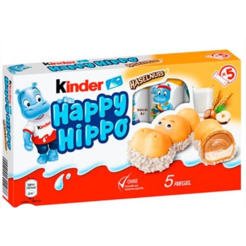 Цукерки Kinder Happy Hippo горіхові 5*20,7г