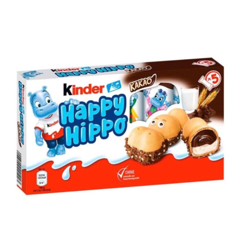 Печиво Kinder Happy Hippo шоколад 5шт