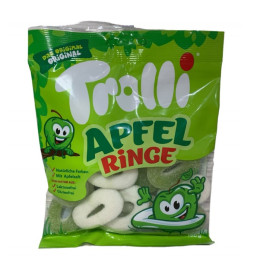 Конфеты желейные Trolli яблочные кольца 150г 