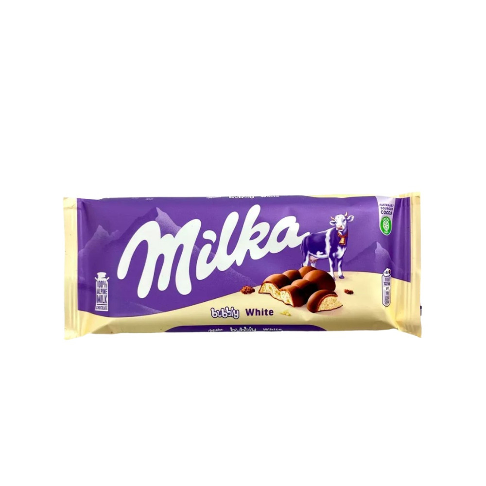 Шоколад молочный пористый Milka Bubbley White 95 г