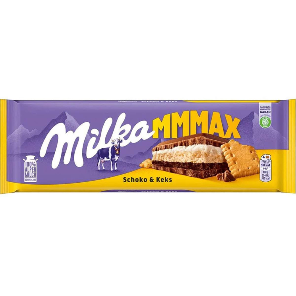Шоколад Милка (Milka) с печеньем mmMax choco & biscuit 300g