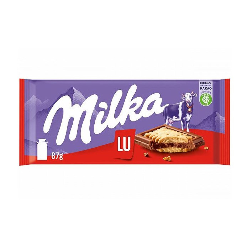 Шоколад молочный Milka & Lu с печеньем 87г