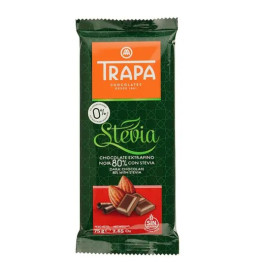  Шоколад без сахара Trapa Stevia Черный 80% 75г