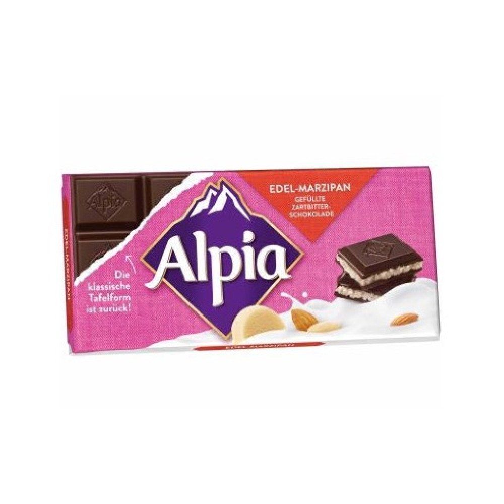 Темный шоколад Alpia с марципаном 100г