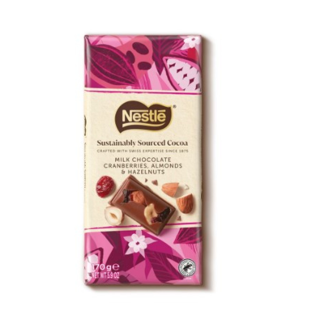 Шоколад Nestle молочный с фундуком и изюмом 170 г