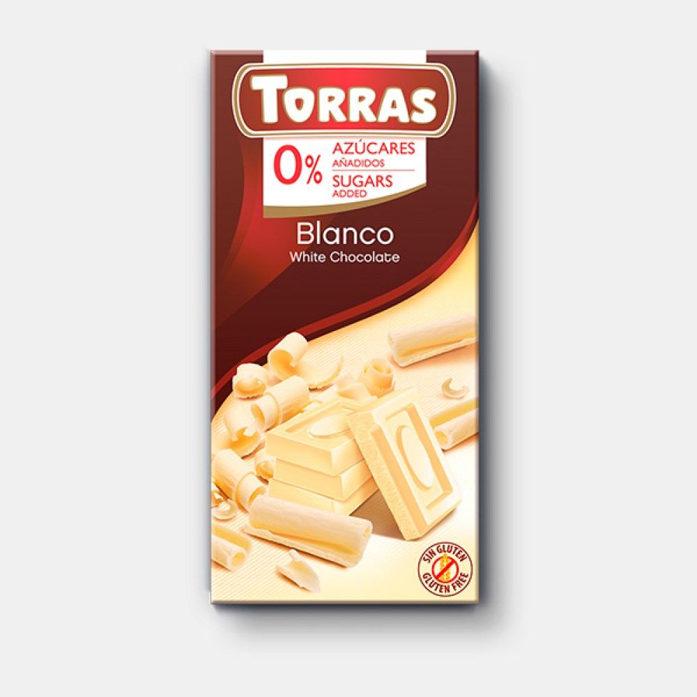 Білий шоколад Torras з без цукру 75г Іспанія