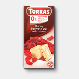 Білий шоколад Torras з ягодами годжі 75г без цукру та глютену