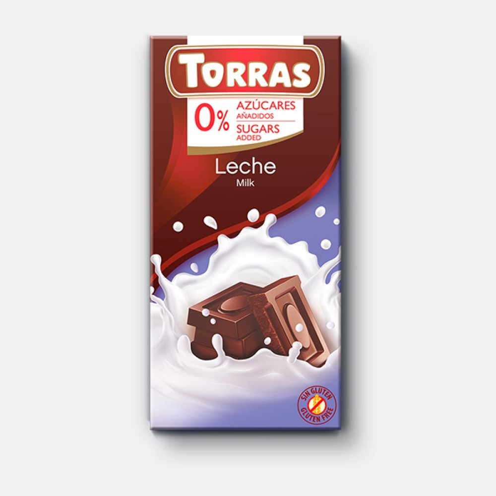 Шоколад молочный Torras без сахара 75 г 