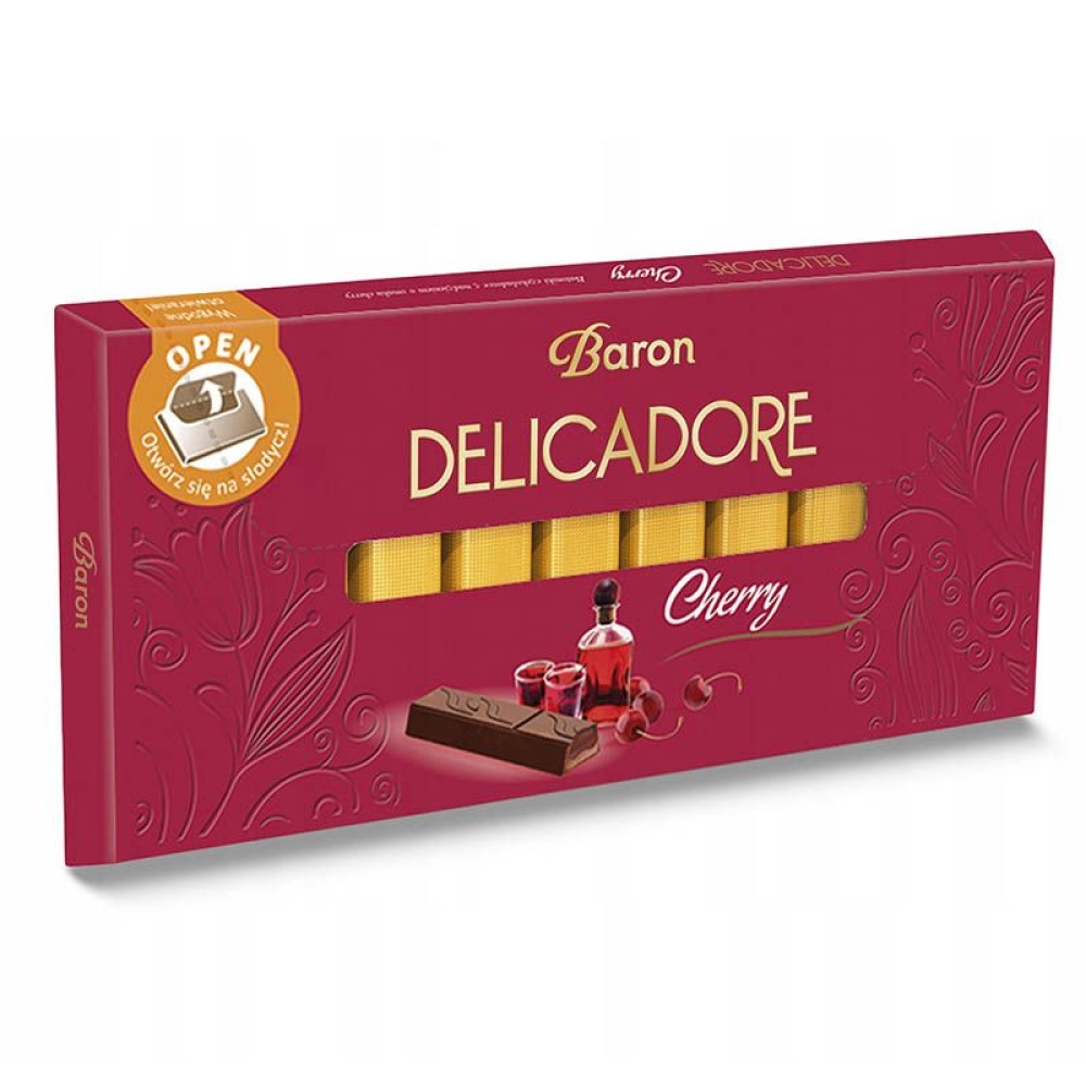 Шоколад темный молочный Baron Delicadore Cherry, 200г