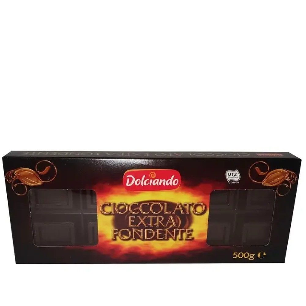 Экстра черный шоколад Dolciando Cioccolato Extra Fondente 50% 500г