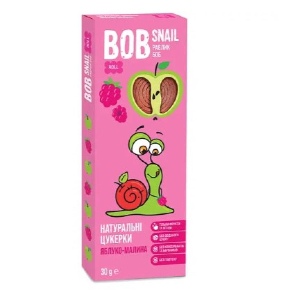 Конфета Bob Snail яблоко-малина 30г