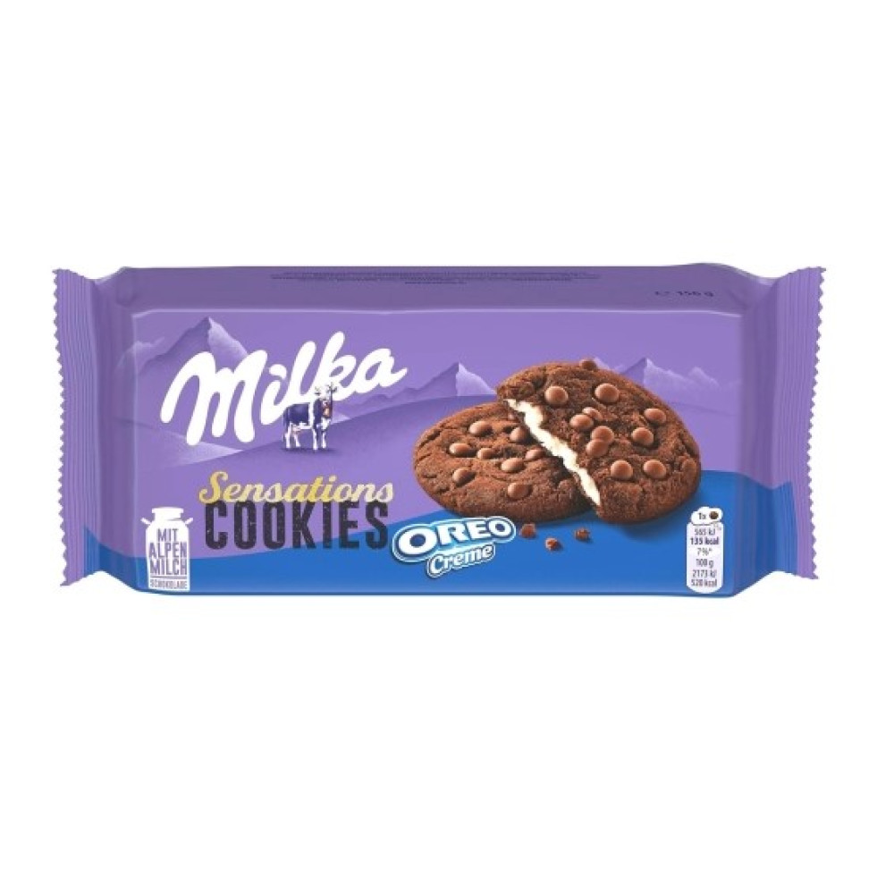 Печиво Milka Sensations Cookies з ванільним кремом Орео 156g