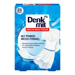 Серветки для прання Denkmit для білої білизни, 20 шт