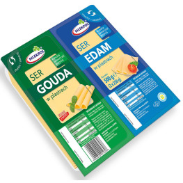 Сир твердий нарізка Гауда Едам Mlekopol 500г
