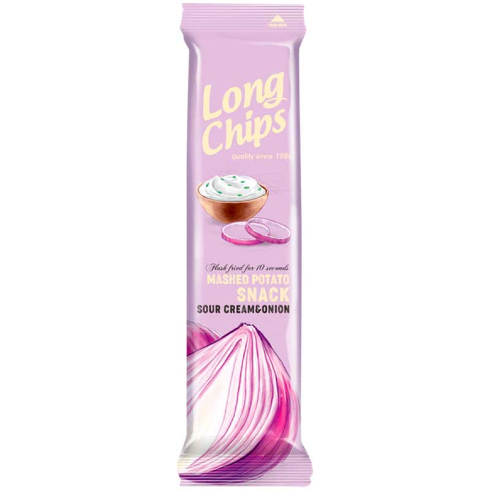 Чіпси картопляні Сметана з цибулею Long Chips, 75 г